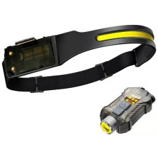 ліхтарик налобний з Li-Ion акум., ЗП Type-C, магніт  T-018-LM+COB