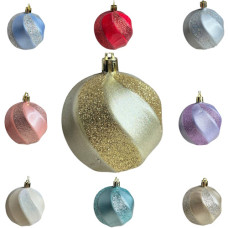 кульки ялинкові "хвиля блиск металік"  8см.  (4/192)