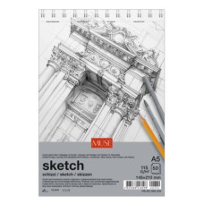 блок Школярик для ескізів та малювання на спіралі А5 50арк. "Muse"  PB-SC-050-334  (4)