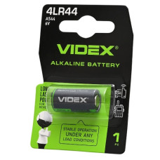 батарейка Videx Alkaline 4LR44/A544 на бліст.  (1/12/240)
