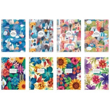 блокнот А6 80арк. на спіралі, УФ-лак, клітинка "Student"  А6-SC-080-6111К  (192)