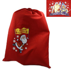 мішок новорічний "Дід Мороз" 50х60см.  6473-22  (12)