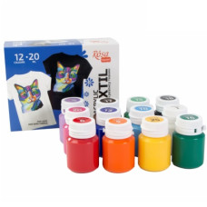 фарби акрилові для розпису тканин ROSA TALENT 12кол.х20мл.  134122