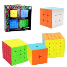 набір кубиків рубиків 4шт. (2х2, 3х3, 4х4, 5х5) в кор. 18,5х18,5х6,5см.  218-Т7  (48)
