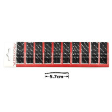 невидимка металева чорна 5,7см. з блискітками на планш. 100шт. Aleksandra  DA 3315-3A (000390)  (5)