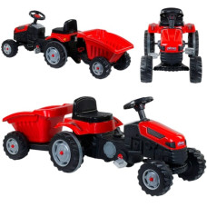 трактор педальний Pilsan з причепом, клаксон на кермі, рег. сидіння, червоний, в кор.  07-316  (1)