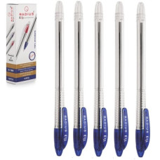 ручка Radius EXL кульк. масл., прозор. корпус, синя  (12/144/1728)