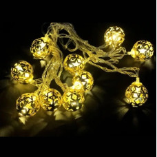 электрогирлянда Золотой шарик 10 ламп 3м., прозр. шнур, желтый свет  25-10  (200)