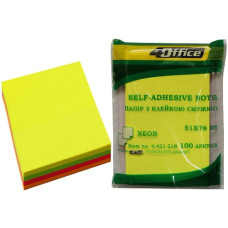 блок з клейким шаром 4Office 51х76мм. 100арк. неон мікс  4-421-21N  (12/384)