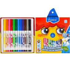 фломастери Marco  Super Washable 12кол. карт. упак.  1630-12СВ  (12/48)