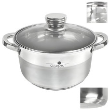 каструля Stenson "Classico" 4,7л., 24х13см., інд. дно, зі скляною кришкою  МН-2729  (6)