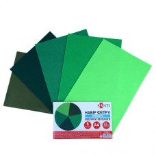 фетр Santi А4 м`який, відтінки зеленого, 5 арк.  743251  (1/200)