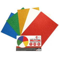 фоаміран Santi товщ. 1,7мм. А4/5кол. з гліттером  743272  (1/200)