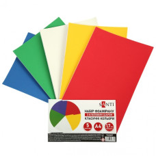 фоаміран Santi товщ. 1,7мм. А4/5кол. з клейовим шаром, класичні кольори  743267  (1/200)