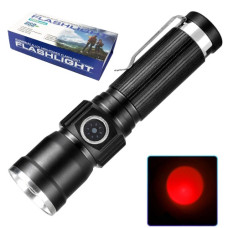 ліхтарик на 1 акум. 18650, індикація заряду, ЗП Type-C  PLD-1812-T6 (Red)