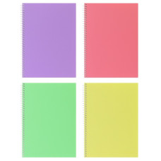 блокнот Economix А5/80арк., на спір., пластик. обкл., фактура "тканина", пастель  E20307  (4/56)