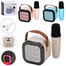 колонка 8,5х8,5см. акум., Bluetooth, світло, USB-зар., мікрофон в кор. 13,5х13,5см.  К12