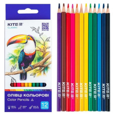 олівці кольор. Kite Classic тригранні 12кол.  К-053  (12/240)