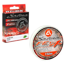 шнур Azura Safina PE X4 II 150м. #0,5-0,117мм. 3,6кг. 8lb Lime Green  ASX-05
