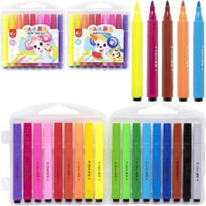 фломастери Mouse "Water color pen"  18кол. в пласт. упак.  204-18  (72)