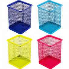 стакан для ручок J.Otten металевий сітка 8,5х8,5х10см. квадратн. кольор. мікс  3545С (1937)  (12/96)