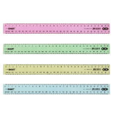 лінійка Zibi Smart Line 30см. тонований мікс  ZB.5612-99  (50)