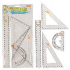 набір вимір. прил. YES (лін. 25см. + 2 трик. + тр-р) прозор.  370261  (24/288)