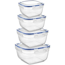 набір контейнерів Maya квадратних 4шт. 0,5л.+0,9л.+1,5л.+2,4л.  ASD073