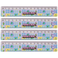 лінійка YES 15см. "Minecraft.Spring" блакитна  370681  (20/100/1000)