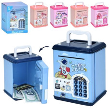 скарбничка сейф з кодом, затягує купюри, звук, світло, на бат. в кор. 13,5х18х12см.  МК 5702  (20)