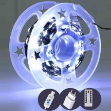 електрогірлянда роса на котушці 1000 LED, 100м., реле, USB, пульт д/к, білий колір  19091-03