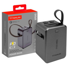 павербанк Titanum 20000mAh, 70W, PD, сірий  TPB-WP049-G