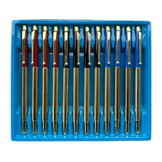 ручка Baixin мет. поворотна BP600G золото з чорним/синім/червоним  (12)