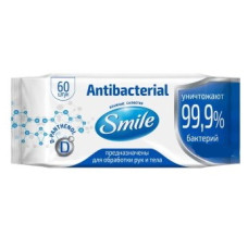 серветки вологі Smile Antibacterial  60шт. з Д-пантенолом  (12)
