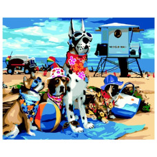 картина за номер. Zibi ART Line 40х50см. "Песики на пляжі"  ZB.64240  (20)