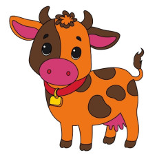 картина за номер. Art Craft дитяча 25х30см. "Весела корівка"  15105-АС