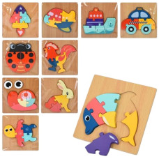 дерев`яна іграшка пазли (тварини/транспорт/комахи/морські мешканці) в кул. 15х15х1см.  MD 1520  (80)
