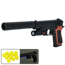 пістолет 31см., пластикові кулі, світло, на батар. в кул. 15,5х22х3см.  SP-3B+  (72)