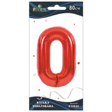 кулька-цифра фольгована Pelican  80см. червона "0"  830840  (5/20)