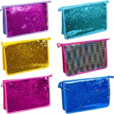 тека пластикова на блискавці з пайєтками 34х23х9см.  218  (12/360) *