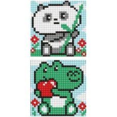 алмазна мозаїка Ідейка дитяча 9х9см. на магнітній основі "Дивні смаколики" (2 сюжети)  AMG1069