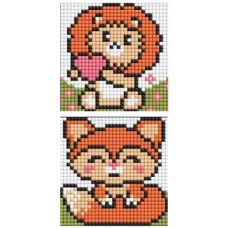 алмазна мозаїка Ідейка дитяча 9х9см. на магнітній основі "Руді звірята" (2 сюжети)  AMG1094