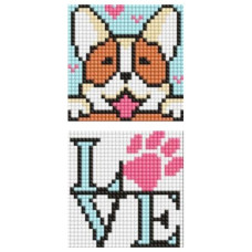 алмазна мозаїка Ідейка дитяча 9х9см. на самоклеючій основі "Милий песик" (2 сюжети)  AMS1047