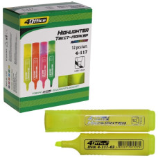 текст-маркер 4Office 1-5мм. жовтий  4-117-03  (12/1200)