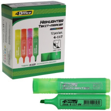 текст-маркер 4Office 1-5мм. зелений  4-117-04  (12/1200)