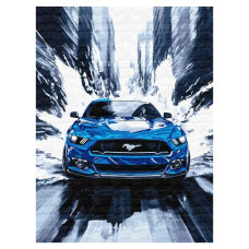 картина за номер. Ідейка 30х40см. "Синій мустанг"  КНО5159