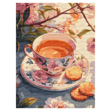 картина за номер. Ідейка 30х40см. "Квітковий чай"  КНО5722
