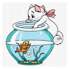 картина за номер. Ідейка 30х30см. дитяча "Граціозний котик"  КНО6202