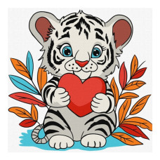 картина за номер. Ідейка 25х25см. дитяча "Чудове тигреня"  КНО6259