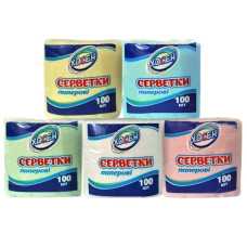 серветки паперові  Хосен кольорові 100шт.  (24)